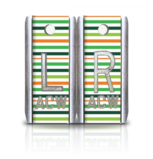 1 1/2" Height Aluminum Elite Style Lead X-Ray Markers, Irish Stripes Pattern